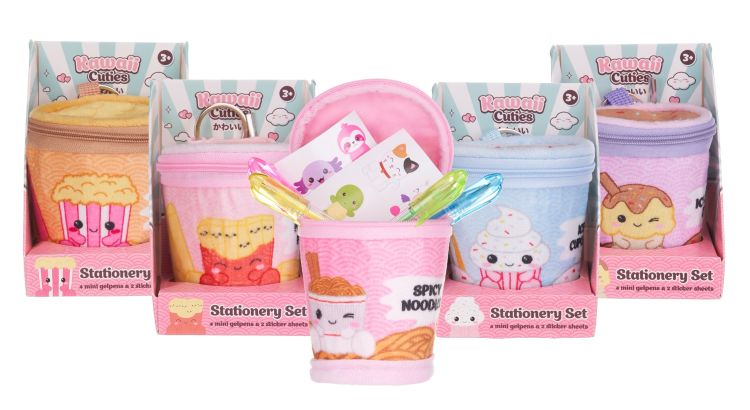 KAWAII STATIONARY(Penne e Stickers in Noodles Box) c/bagclip In Carton Box 5ass…x90